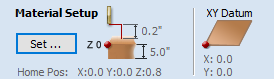 Material Setup group of the Toolpaths Form